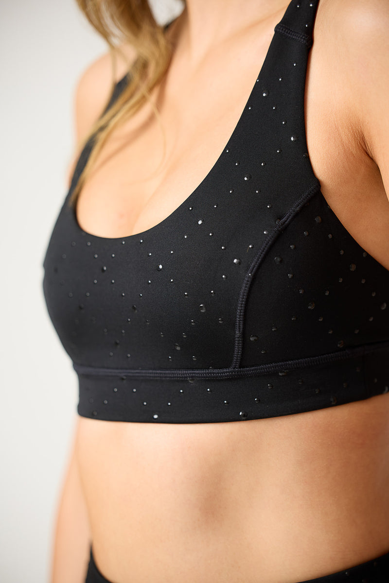 Hermosa Bra in black silicon dot grid – Aurum Activewear